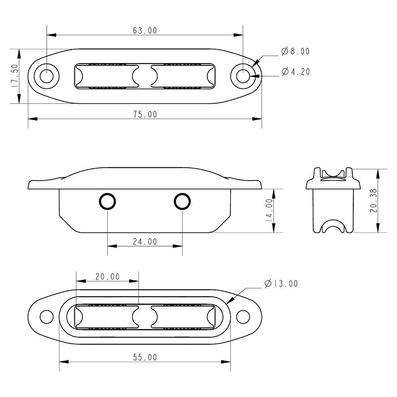 Allen, Allen 20mm Through Deck Double HL Block