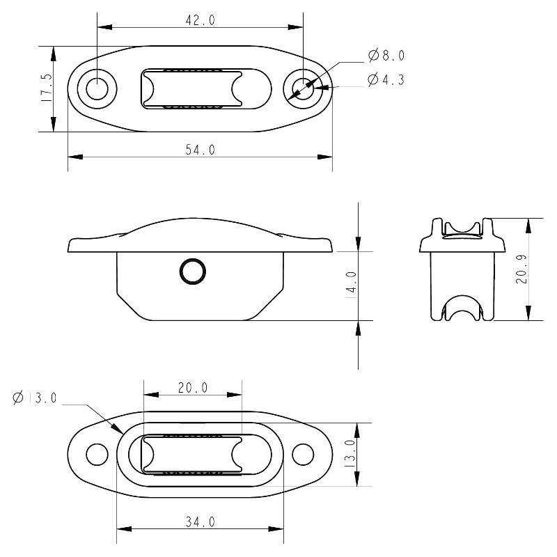 Allen, Allen 20mm Through Deck Single Plain Block